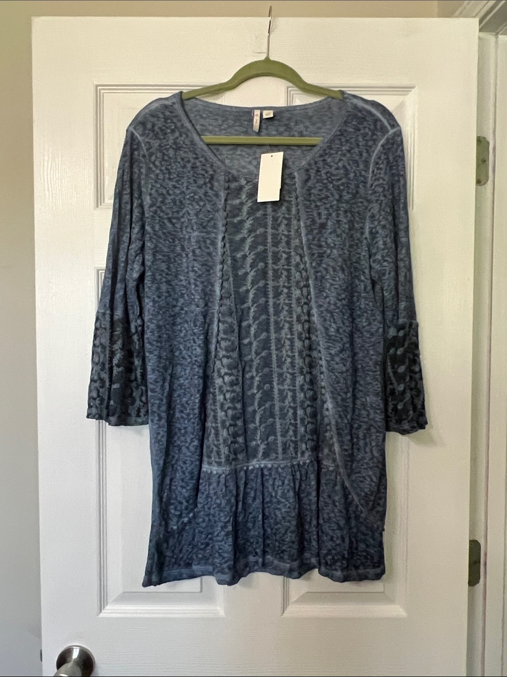 Cato Slate Blue Patterned Tunic Top
